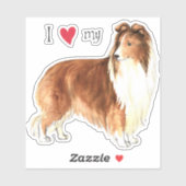 私は私のシェットランド・ シープドッグビニールのステッカーが大好き シール (シート)