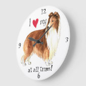 私は私のシェットランド・ シープドッグ ラージ壁時計 (傾斜)