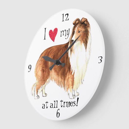 私は私のシェットランド・ シープドッグ ラージ壁時計 (傾斜)