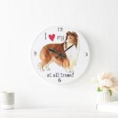 私は私のシェットランド・ シープドッグ ラージ壁時計 (ホーム)