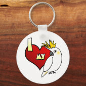 私は私のシトロンコッカトゥーが大好き キーホルダー (正面)