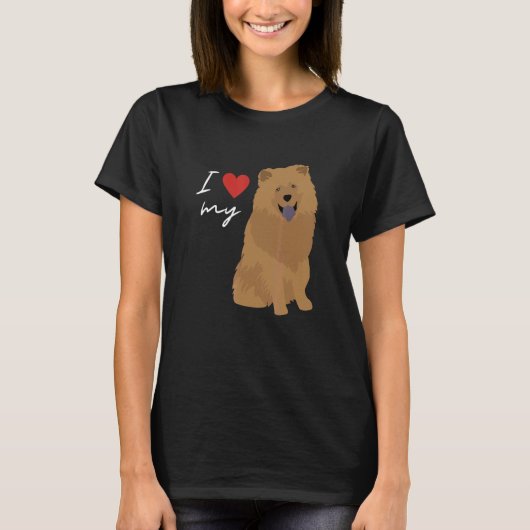 私は私のシナモンチョウ犬の恋人を愛する Tシャツ (正面)
