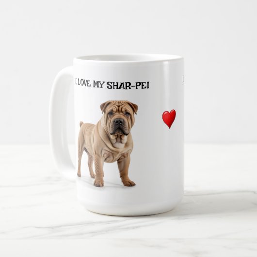 私は私のシャールペイを愛している コーヒーマグカップ (正面左)