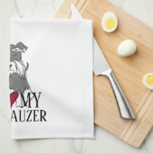 私は私のシュナウザーが大好き キッチンタオル (四つ折り)