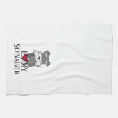 私は私のシュナウザーが大好き キッチンタオル (横)