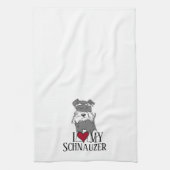 私は私のシュナウザーが大好き キッチンタオル (縦)
