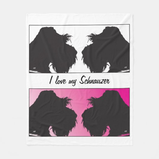 私は私のシュナウツァーを愛します フリースブランケット (正面)