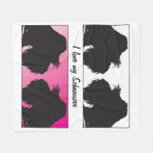 私は私のシュナウツァーを愛します フリースブランケット (正面(横))