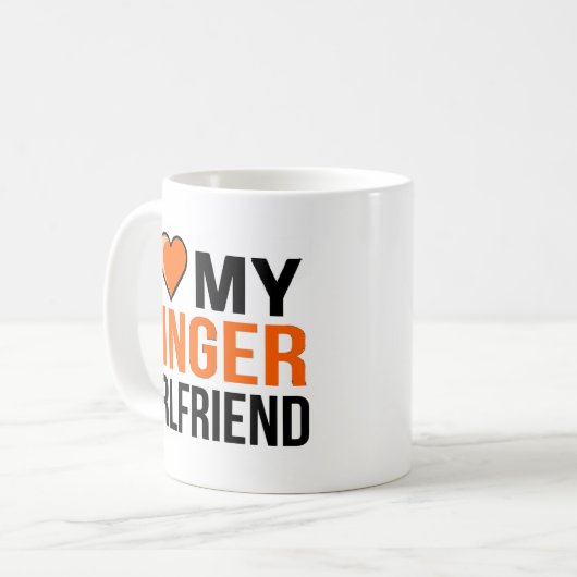 私は私のショウガのガールフレンドを愛します コーヒーマグカップ (正面左)