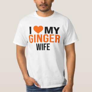私は私のショウガの妻の女性の女の子のおもしろいなガールフレンドを愛 Tシャツ