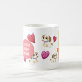 私は私のシーズー（犬）ズドッグペット白熱［赤熱］光を放つハートが大好き コーヒーマグカップ (中央)