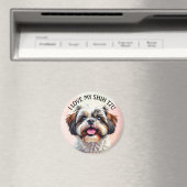 私は私のシーズー（犬）子犬を愛する マグネット (インサイチュ (食洗機))