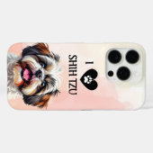 私は私のシーズー(犬)子犬を愛する Case-Mate iPhoneケース (裏面 (横))