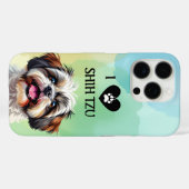 私は私のシーズー（犬）子犬を愛する Case-Mate iPhoneケース (裏面 (横))