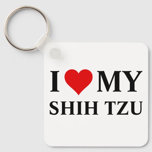私は私のシーズー（犬）Tzuが大好き キーホルダー (正面)