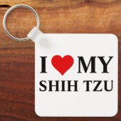 私は私のシーズー（犬）Tzuが大好き キーホルダー (正面)