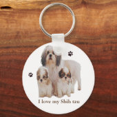 私は私のシーズー（犬）tzuが大好き キーホルダー (正面)