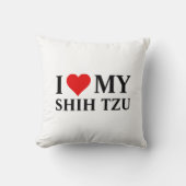 私は私のシーズー（犬）Tzuが大好き クッション (正面)
