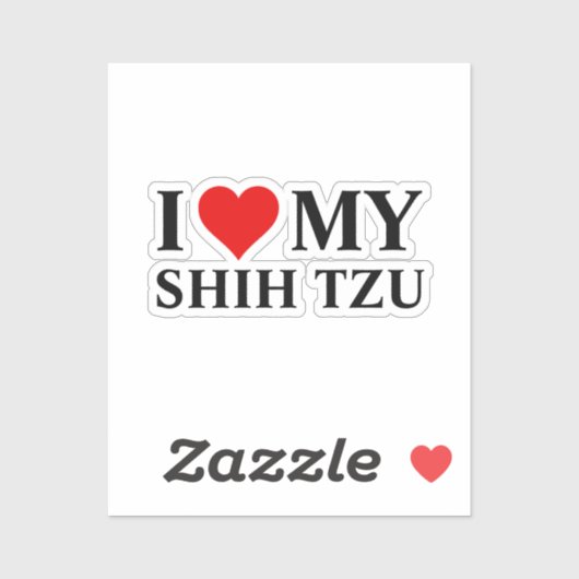 私は私のシーズー(犬)Tzuが大好き シール (シート)