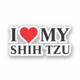 私は私のシーズー(犬)Tzuが大好き シール