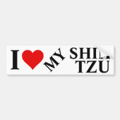 私は私のシーズー（犬）Tzuが大好き バンパーステッカー (正面)
