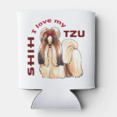 私は私のシーズー（犬）Tzuが大好き 缶クーラー (裏面)