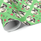 私は私のシーズー（犬） Tzuを愛します ラッピングペーパー (ロールコーナー)
