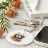 私は私のシーズー(犬)Tzuフローラドッグポートレート キーホルダー (正面右)