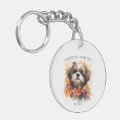 私は私のシーズー(犬)Tzuフローラドッグポートレート キーホルダー (正面左)