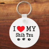 私は私のシーズー（犬）Tzu大好き！ キーホルダー (正面)