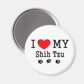 私は私のシーズー（犬）Tzu大好き！ マグネット (正面/裏面)