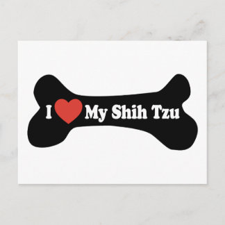 私は私のシーズー（犬）Tzu大好き – Dog Bone ポストカード