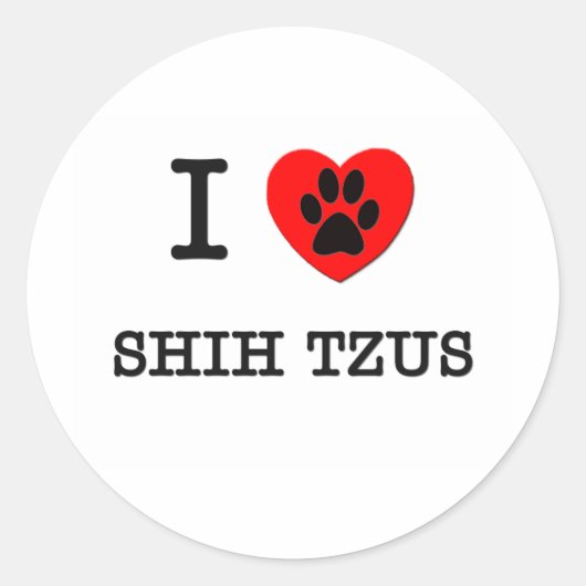 私は私のシーズー(犬)TZUSが大好き ラウンドシール (正面)