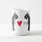 私は私のジャイアント・シュナウザーを愛します コーヒーマグカップ (中央)
