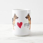 私は私のジャーマン・シェパードを愛します コーヒーマグカップ (中央)