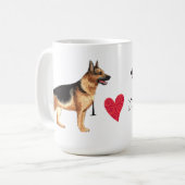 私は私のジャーマン・シェパードを愛します コーヒーマグカップ (正面左)
