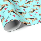 私は私のジャーマン・シェパードを愛します ラッピングペーパー (ロールコーナー)