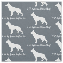 私は私のジャーマン・シェパード犬を愛します ファブリック