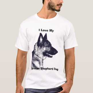 私は私のジャーマン・シェパード犬を愛します Tシャツ