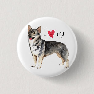 私は私のスウェーデンのVallhundを愛します 缶バッジ
