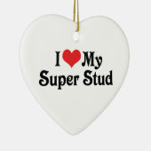 私は私のスタッドを愛すごいする セラミックオーナメント (右)