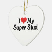 私は私のスタッドを愛すごいする セラミックオーナメント (左)