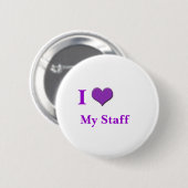 私は私のスタッフの紫色を愛します 缶バッジ (正面&裏面)