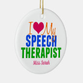 私は私のスピーチセラピストかわいいカスタムSLP セラミックオーナメント (右)