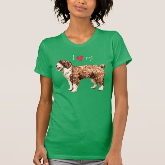 私は私のスペインのな水犬を愛します Tシャツ (正面)