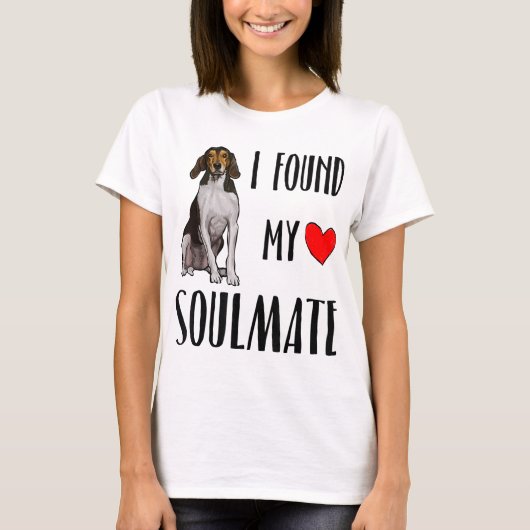 私は私のソウルメイトTreeing Walker Conhound Dog Lを見つけた Tシャツ (正面)