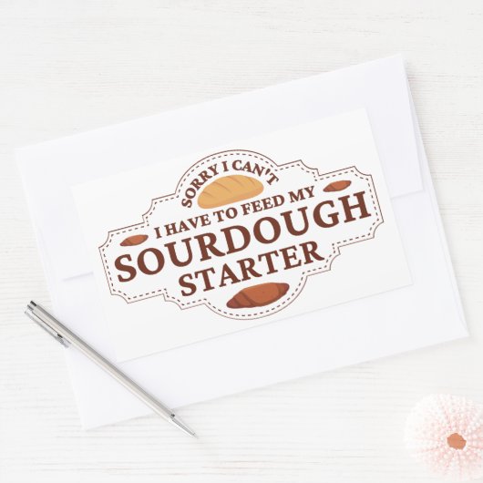 私は私のソース生地のスタータ食べ物を与えーにする必要がない 長方形シール (封筒)