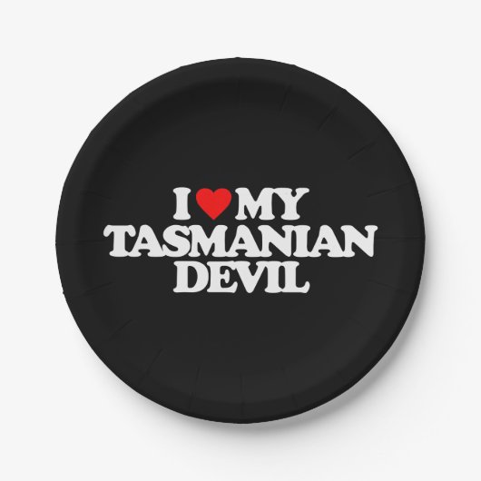 私は私のタスマニアンデビルを愛します ペーパープレート (正面)