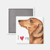 私は私のダシュント大好き マグネット (正面/裏面)