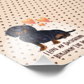 私は私のダックスシュント名前を追加カスタム漫画の犬を愛する フォトプリント            (角)